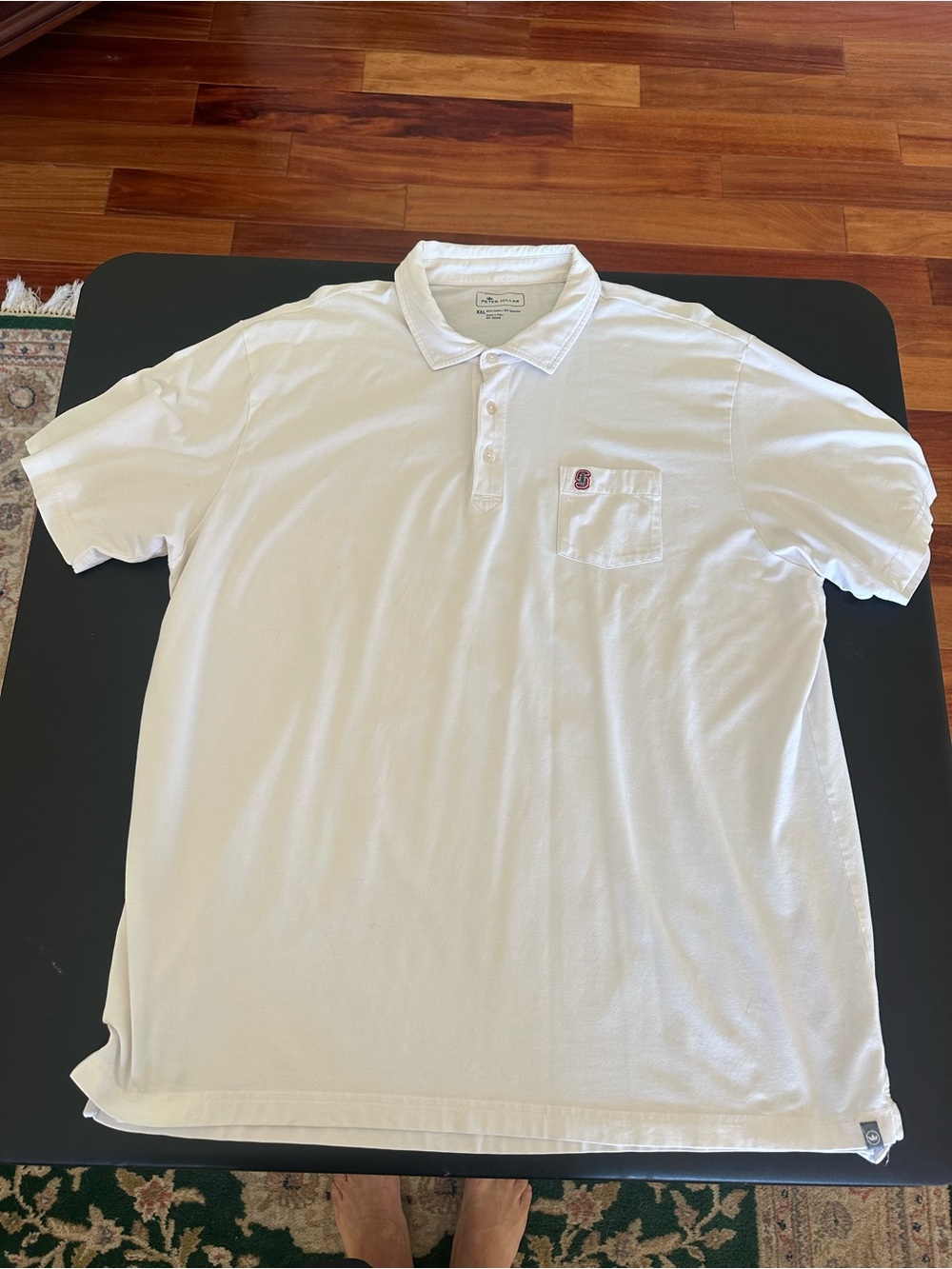 Peter Millar x Stanford University White Men’s Polo Shirt with Chest Pocket XXL